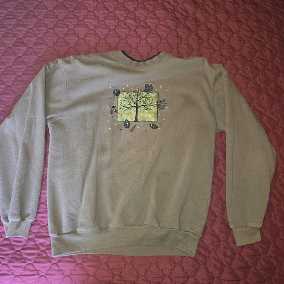 Vintage TOP STITCH‎  by Morning Sun Women's Sweatshirt Size Medium Tan/Brown - Picture 1 of 9